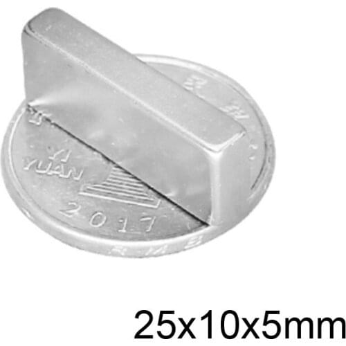 2/5/10/20/50/100pcs 25x10x5 Strong Neodymium Magnet Thickness 5mm Block Permanent Magnets 25x10x5mm Powerful Magnetic 25*10*5