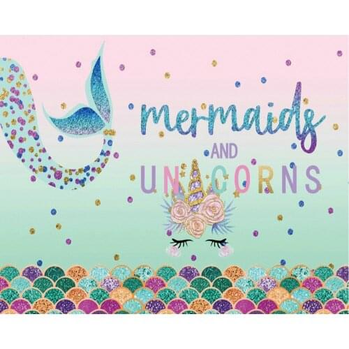 Cartoon Colorful Fish Tail Birthday Party Backdrop Baby Shower Room Decor Photo Booth Studio Prop