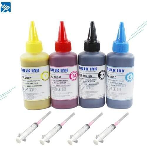 4 X 100ml Sublimation Ink Refill Kit for Epson Printer WF7720 WF7710 WF7610 WF7010 WF7110 WF7210 C88 Heat Press Transfer on Mug