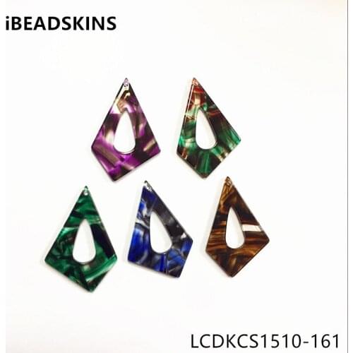 New arrival! 39X25mm 50pcs/lot acetic acid imitate marble stripe drop-shape charms for earring/Jewelry DIY(As shown)