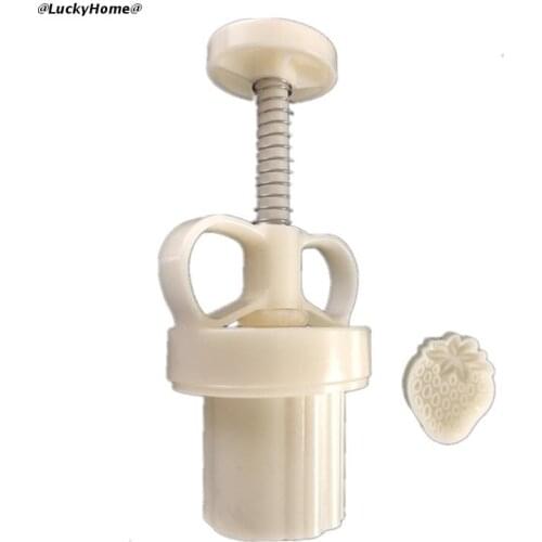 Plastic Mooncake Mold 25g Strawberry Stamp Cookie Cutter Mould DIY Baking Tool 11UA