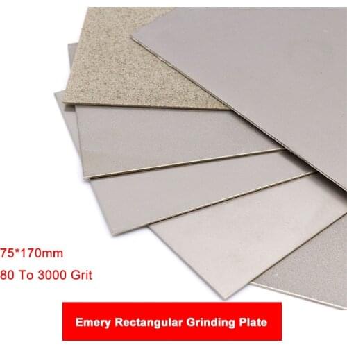 75*170mm Emery Rectangular Grinding Plate Engraving Tool Jade Diamond Grinding Disc 80 To 3000 Grit