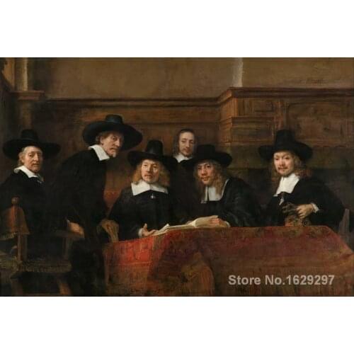 Hand painted Rembrandt van Rijn Paintings Portrait Syndics of the Drapers Guild Canvas art Painting High quality