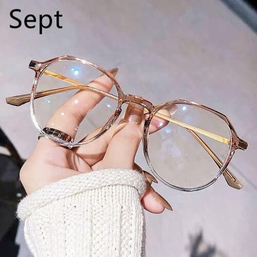 Sept Anti Blue Light Glasses Men Metal Optical Computer Spectacle Retro Glasses Women Polygon Eyeglasses Frames