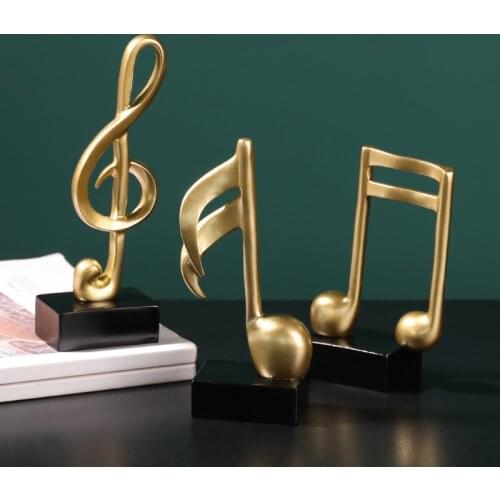 3Pcs Modern Creative Light Luxury Musical Note Decoration Shop Music Room Desktop Art Fashion Decoration Crafts Furnishings