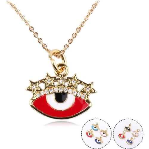 Handmade diy jewelry accessories Devils Eye necklace pendant womens electroplated brass sunflower eye pendant Womens