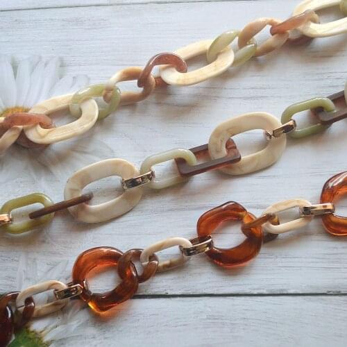 1.0 Meter Acrylic Chains Strands Linked Necklace Bag Chains Women DIY Accessories Glasses Chain Components Parts N416-417-418