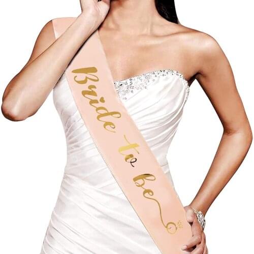 1pcs Bride To Be Shoulder Strap Rose Gold Bridesmaid Hen Party Decorations Bronzing Etiquette Belt Wedding Theme Party Supplies