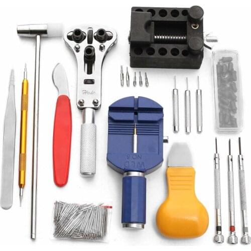 147pcs Watch Repair Tool Kit Watch Back Case Opener Link Remover Spring Bar with Carrying Case Hammer Special Pins Plus