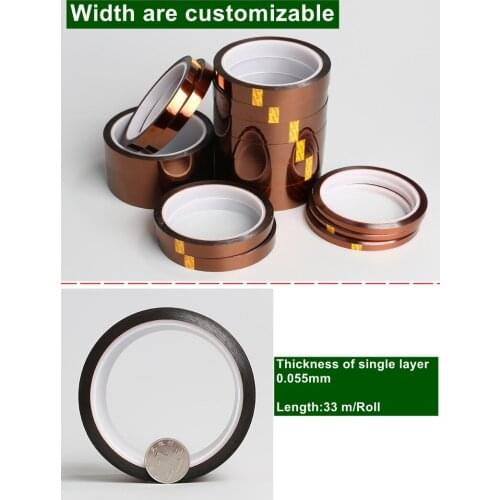 2 Rolls Width 45mm x 33m Heat Resistant Silicone Adhesive Polyimide Tapes