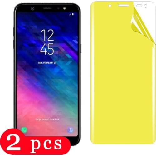 2Pcs full cover for samsung Galaxy a6 a7 a8 2018 hydrogel film j7 pro 2017 phone screen protector note 8 9 10 pro plus Not Glass