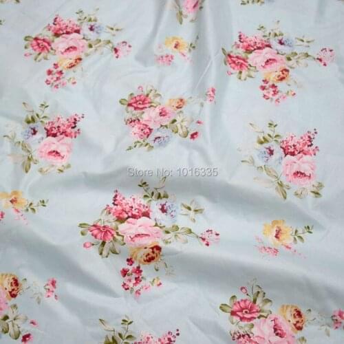 2016 red rose printed 100% cotton fabric blue fabric for tecidos algodao para patchwork fabric sewing material