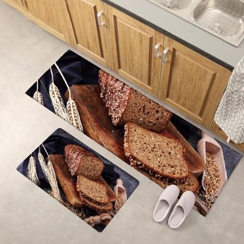 2021 Fresh Cereals Bread Pattern Hallway Carpets Kitchen Entrance Door Mat Flannel Anti-slip Area Rugs Living Room Bedroom Decor