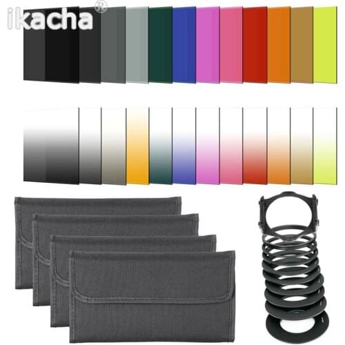 41 in1 24pcs Color Filter +4 Cases+49 52 55 58 62 67 72 77 82mm ring Adapter+1 holder+Wide-Angle Holder+lens hood for Cokin P