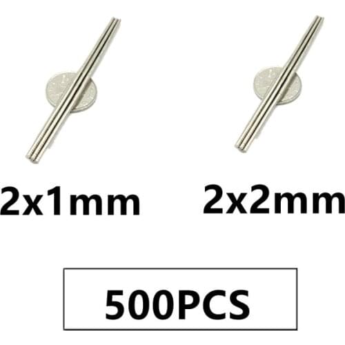 500PCS/LOT NdFeB Magnet 2*1 2*2 N35 Disc MAGNET 2x1 2x2 Round Speaker magnets 2mm x 1mm 2mmx2mm
