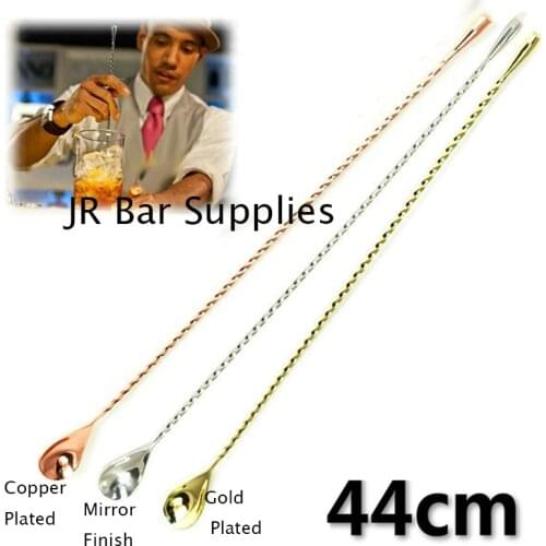 Free Shipping 44cm 304 Stainless Steel Teardrop Frosted Bar Spoon Drink Mixing Spoons Bartender Tools Cocktail Spoon Stirrer