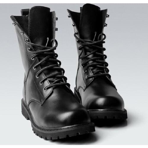 Europe and the United States large size female models Martin boots black motorcycle boots flat sling handsome female rider boots