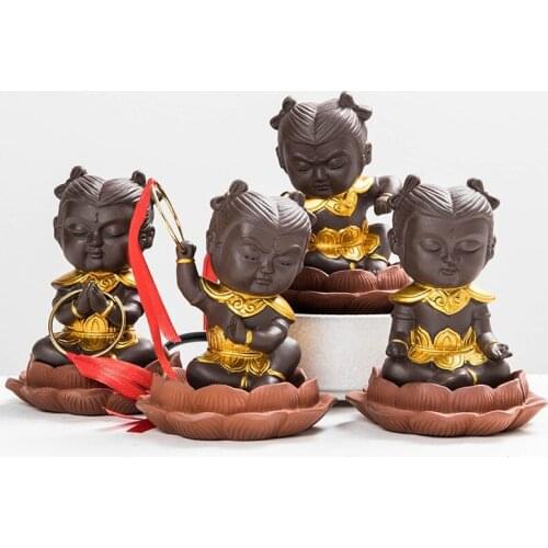 Tea Ornaments Cute Boutique Purple Sand Ornaments Character Tea Set Tea Table Tea Art Ornaments Clay Tea Pet Tea Decoration