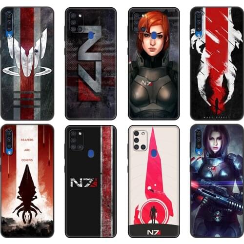 Black tpu Case For Samsung Galaxy A50 50S A30S A10 A01 A11 A21S A31 A41 A51 A71 M21 M30S S10 LITE Cover N7 Mass Effect