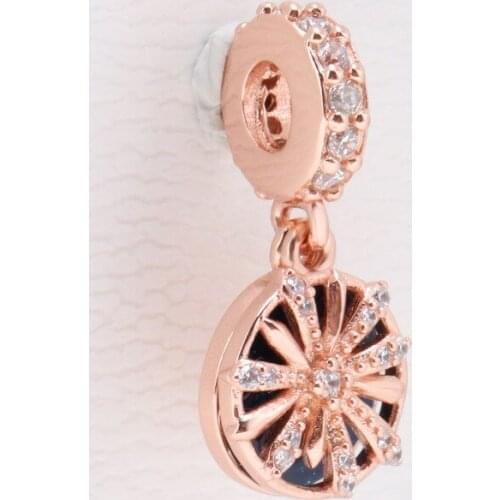 DoDoFly Fashion New 925 Sterling Silver Wish blue firework pendant Fit original Bracelets & Necklaces Chain Jewelry