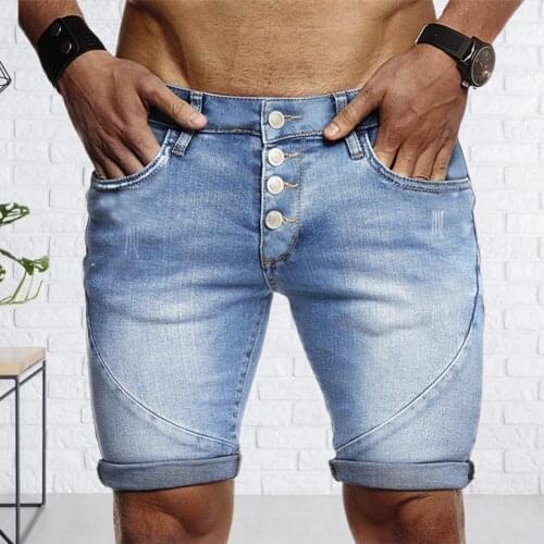New Jeans Denim Shorts Ripped Skin-friendly Polyester Summer Mens Short Pants for Daily Wear Male Casual Streetwear