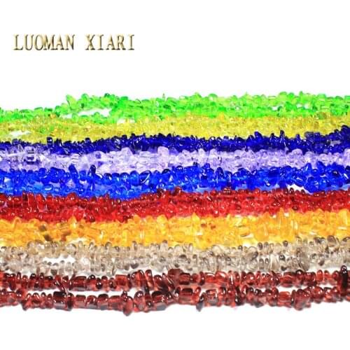 Gravel Shape Colorful Irregular Glass Crystal Stone Beads Wholesale 5-8 mm For Jewelry Making DIY Bracelet Necklace Strand 34