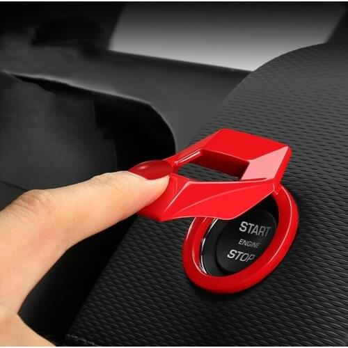 Car Interior Engine Ignition Start Stop Push Button Switch Button Cover Trim