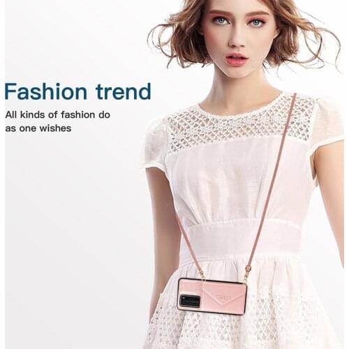 For Huawei P40 P30 Mate30 Mate40 Leather Case Bag P30Pro P40Pro Mate30Pro Crossbody Protective Back Cover