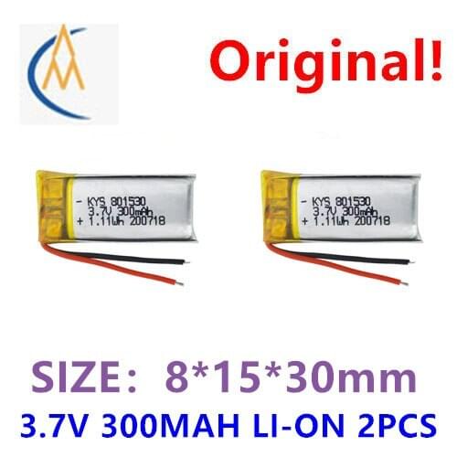 2PCS 801530 3.7V 300mAh earphone adult products polymer lithium battery navigator toy circuit board speaker protected