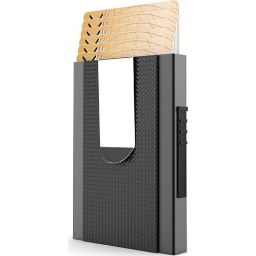 Metal card holder simple mens and womens wallet, portable card box, anti-theft brush, automatic pop-up card holder