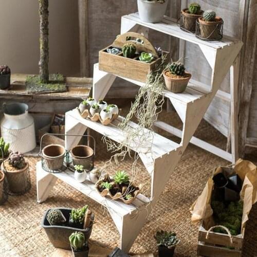 9999 Solid Wood Staircase Flower Multilayer Flower-stand Decoration Display Stand The Balcony Garden Multifunctional Living Room