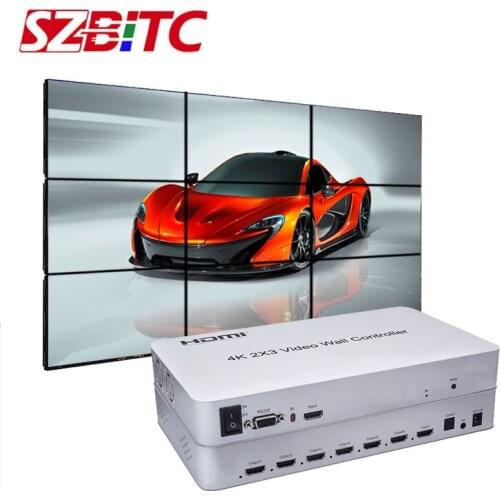 SZBITC TV Wall Processor 3x3 4k HDMI Splitter 1x9 Loop Out Splicing to Large Screen Video Wall Controller with Remote Control