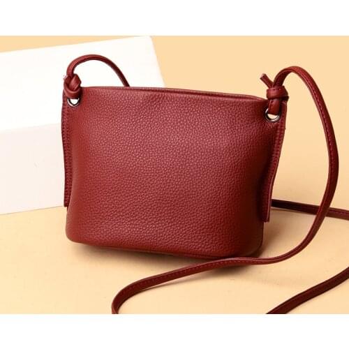 Genuine Leather Real Cowhide 2021 New Womens Leisure Fashion Bag Womens Messenger Bag Shoulder Bag Cross Bag Womens Handbag