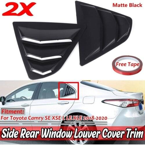 Pair for Toyota Camry V70 2018 2019 2020 Window Scoop Louvers Cover Sun Shad Matte Black