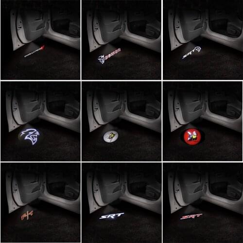Car Door Logo Light LED Ghost Shadow Emblem Projector For Dodge Challenger SRT Scat Pack Demon Charger Hellcat RT Super Bee