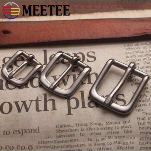 Meetee 2/4pc ID16-39mm Stainless Steel Pin Belt Buckle Apparel Bags Strap Buckles DIY Luggage Leather Crafts Decoration Material