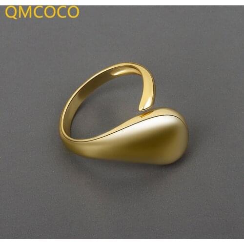 QMCOCO 925 Sterling Silver Minimalist Round Ring For Fashion Women Party Fine Jewelry Geometry Accessories Gift