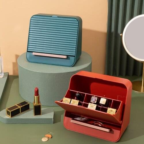 Light Luxury Bathroom Lipstick Storage Box Storage Rack Compartment Large Capacity Dustproof Cosmetic Storage Box Wc Accessories