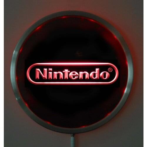 Rs-e0021 Nintendo LED Neon Light Round Signss 25cm/ 10 Inch - Bar Signs with RGB Multi-Color Remote Wireless Control