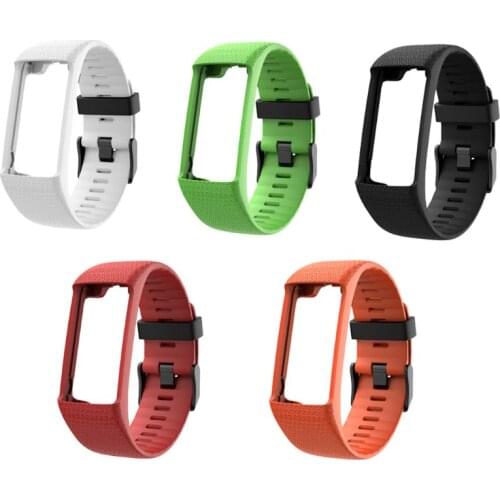 Silicone Watch Band Black Buckle Wrist Strap for Polar A360 A370 Series Bracelet T3LB