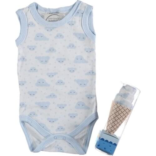 Cloud Printed Blue Piping The zibin