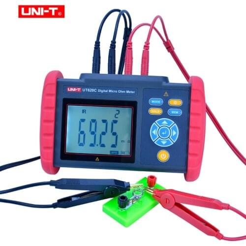 UNI-T UT620C Digital DC Low Resistance Meter Equipotential Test Micro Ohmmeter Connectors/Motor Resistance Tester