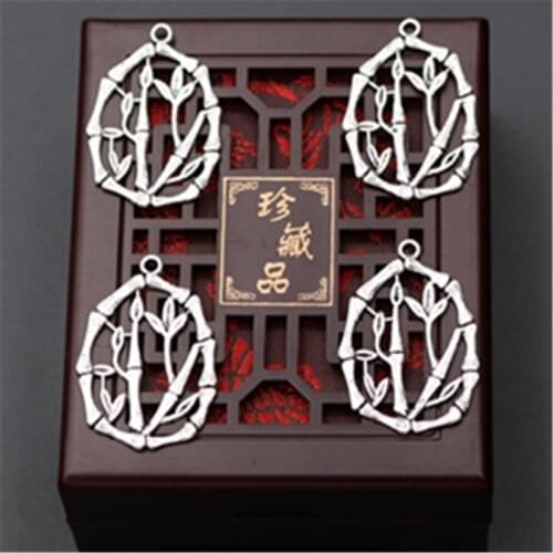 WKOUD 10pcs Silver Color Arrow Bamboo Glamour Vintage Earring Necklace DIY Metal Hollow Round Jewelry Alloy Pendants A960