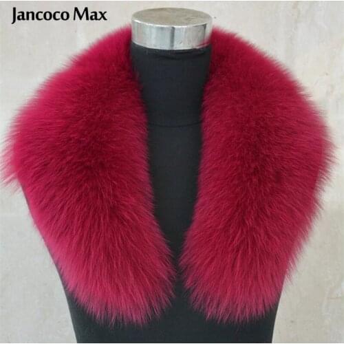 Jancoco Max Lady Fox Real Fur Collar Trim Women Winter Fashion Scarf Lining 75cm Parka Hood High Quality S1039