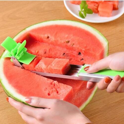 1PC Watermelon Cutter Machine Stainless Steel Windmill Fruit Cantaloupe Watermelon Cutter Household Artifact Kitchen Tool