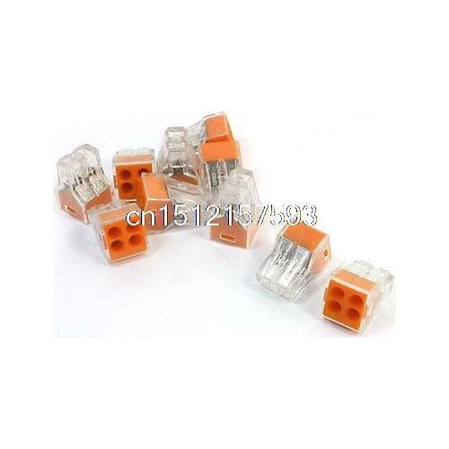 10Pcs 0.75-2.5mm2 1.5-2.5mm2 4 Way Push in Wire Quick Connector AC 250V 24A