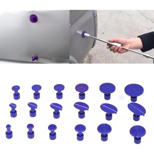 18 Pcs Purple Car Body Paintless Dent Hail Repair Tool Plastic Glue Puller Tabs Pad Automobile Repair Tools Set