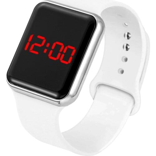 2020 New Design Women Men Unisex Sports Watch White Silicone Strap Electronic Digital LED Saats Hot Zegarek Damski