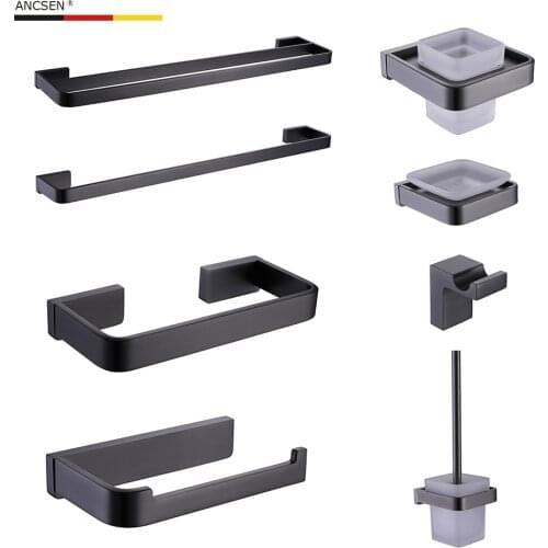 304 Stainless Steel Gun Gray Towel Rack/Paper Holder/Towel Bar/Holder Hook/Soap dish/Toothbrush cup Holder/ Bathroom Accessories