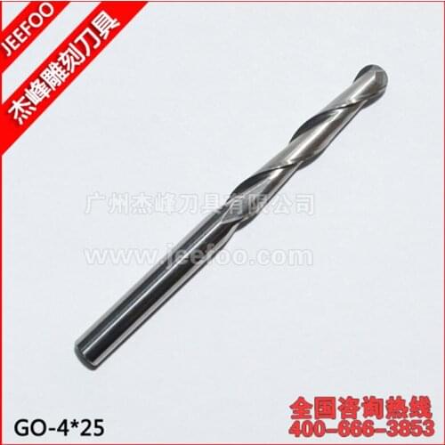 4*25mm 2 Flutes Ball Nose Milling Cutters, Carving Router Bits, Machine Engraving Tools, End Mills